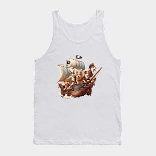 Dog Pirate Ship Tank Top